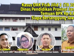 Temuan BPK Rp 6,8 Miliar DAK Disdik Jambi 2024 Menguat, Inspektorat Siap Periksa Pejabat Terkait