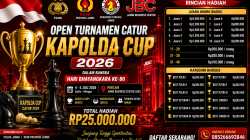 Open Turnamen Catur Kapolda Cup 2026 Digelar di JBC, Total Hadiah Rp25 Juta