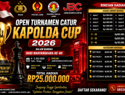 Open Turnamen Catur Kapolda Cup 2026 Digelar di JBC, Total Hadiah Rp25 Juta