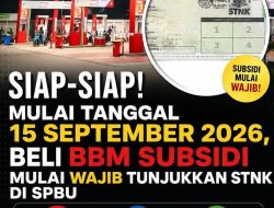 Mulai 15 September 2026, Beli BBM Subsidi Wajib Tunjukkan STNK di SPBU