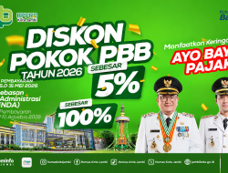 HUT Kota Jambi, PBB-P2 2026 Dapat Diskon 5 Persen dan Bebas Denda hingga 10 Agustus